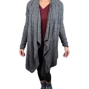 Barefoot Dreams heathered gray waterfall cardigan S/M, EUC